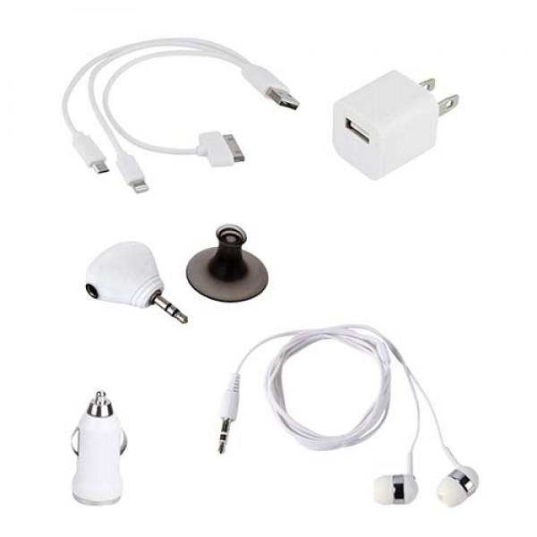 kit cargador auto, pared, audifonos, batería